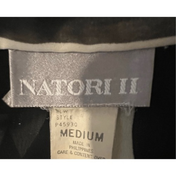 Vintage Natori Vintage Black & White Striped Short Sheer Summer Robe M - Picture 7 of 8